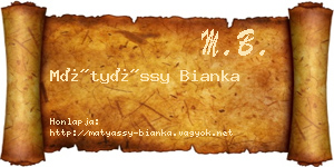 Mátyássy Bianka névjegykártya